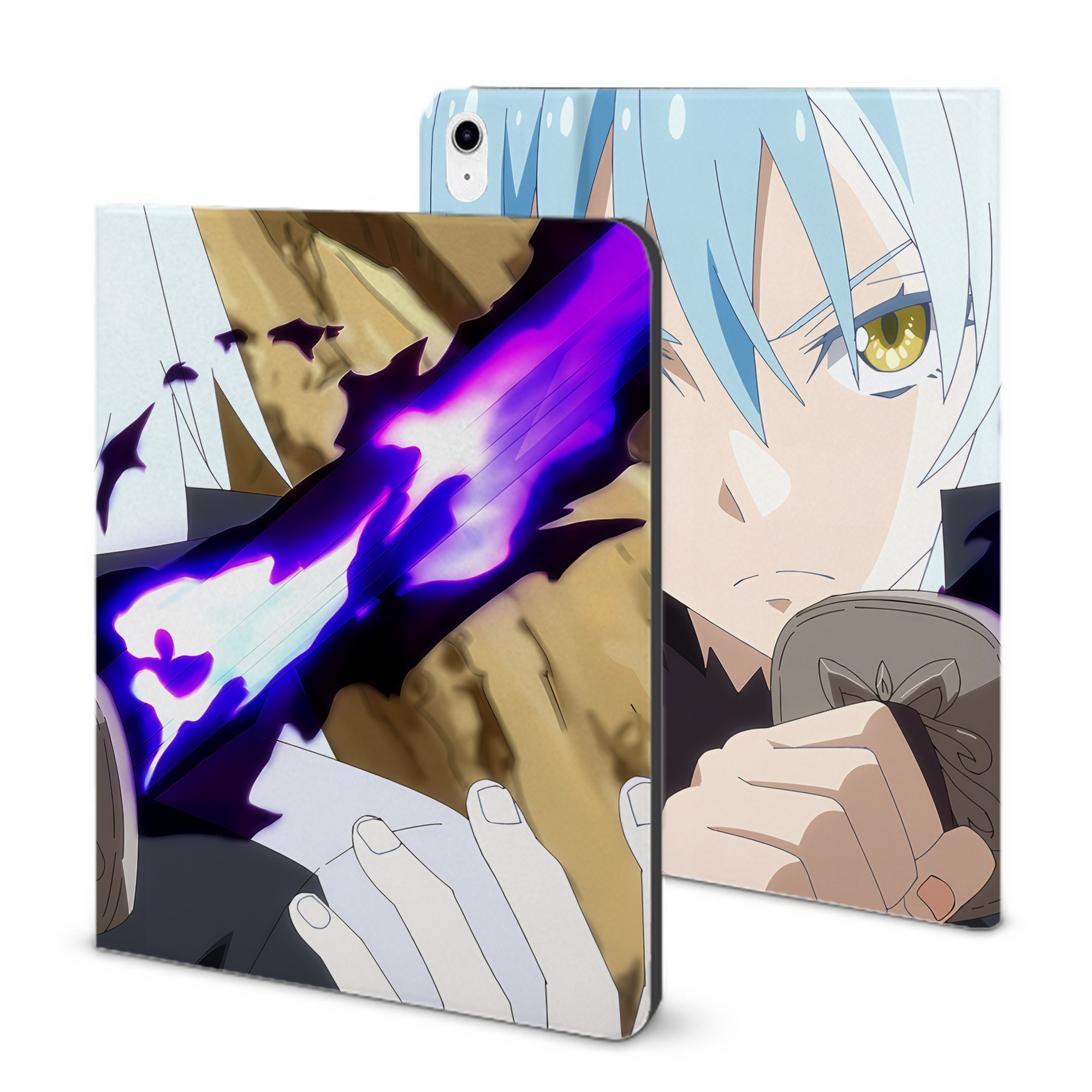 （画像用） 転スラ Regarding Reincarnated to Slime IPad ケース ブック型 PUレザー TPU 耐衝撃 軽量 薄型 ペン収納なし 全面保護 IPad 各モデル対応